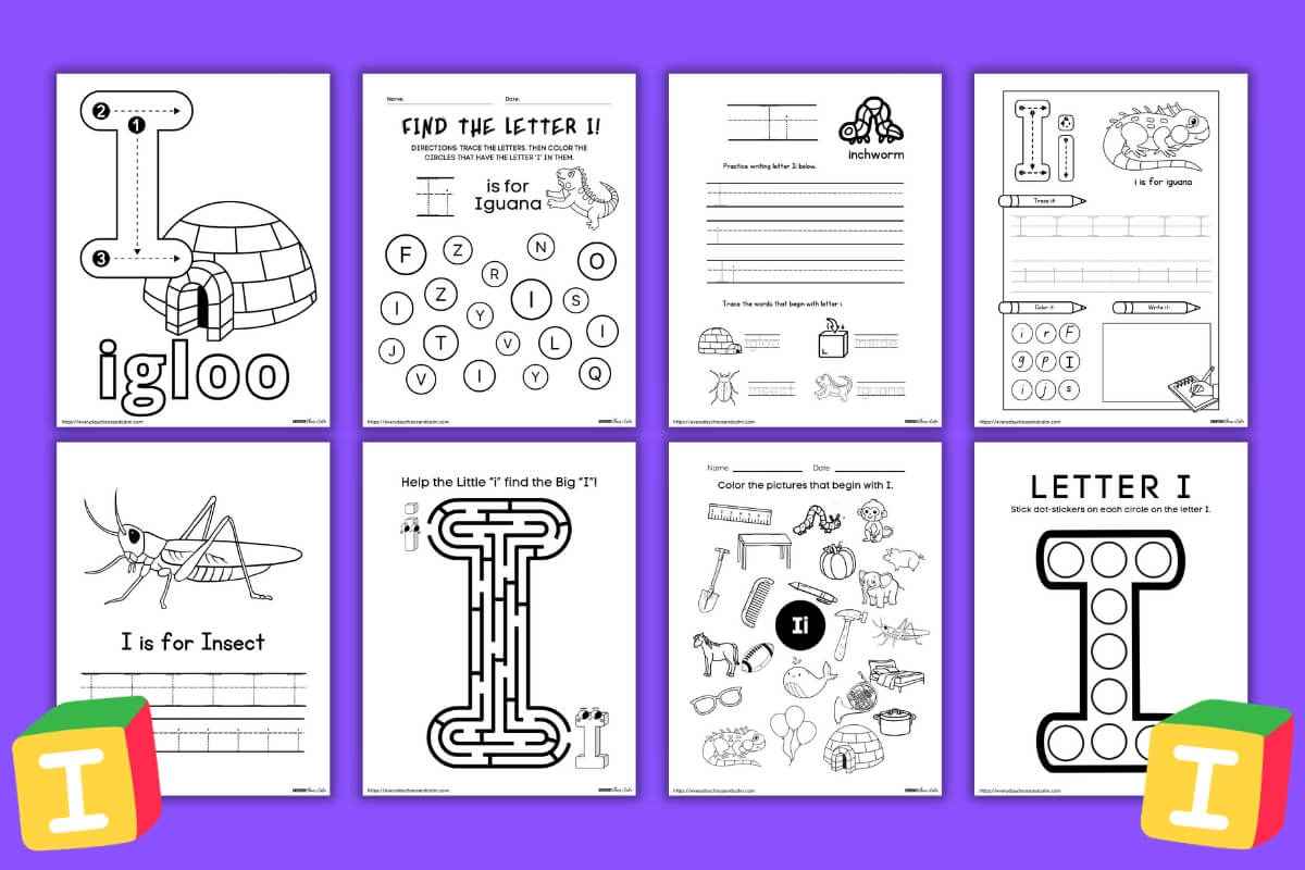 printable letter i worksheets example pages