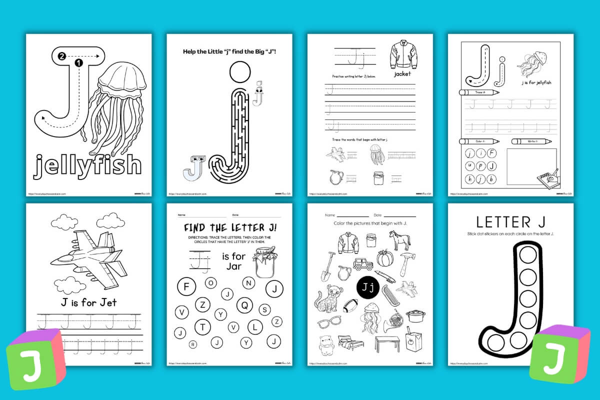 letter j worksheets EXAMPLE PAGES