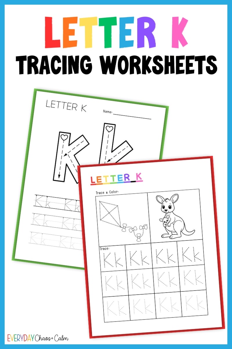 printable letter k tracing worksheets