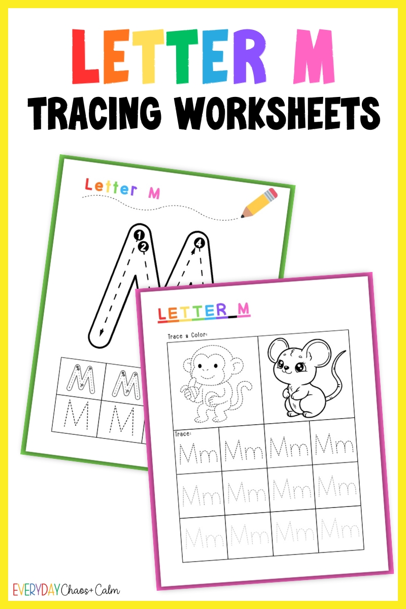 printable letter m tracing worksheets