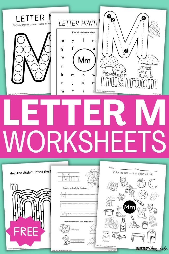 printable letter m worksheets