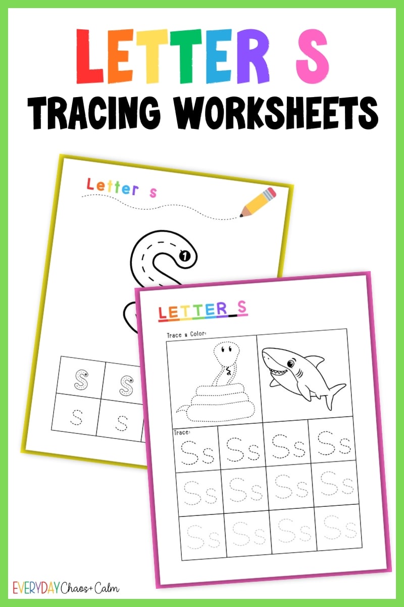 printable letter s tracing worksheets