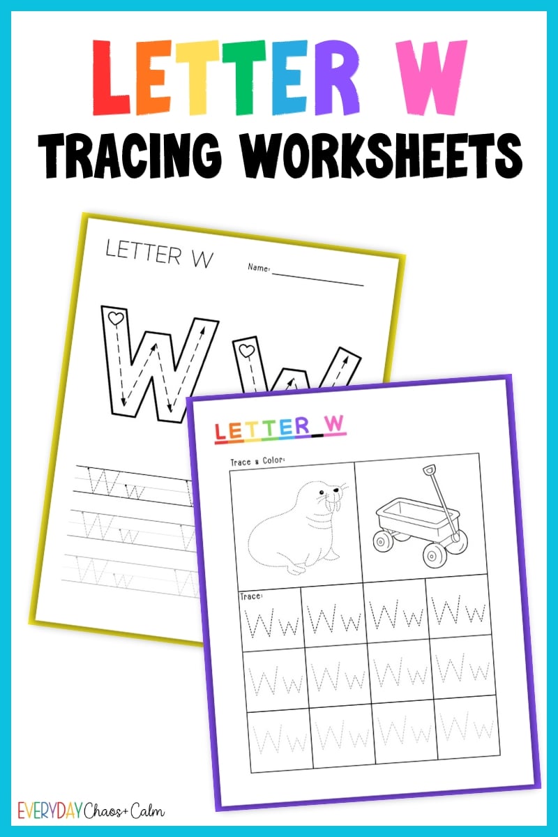 printable letter w tracing worksheets