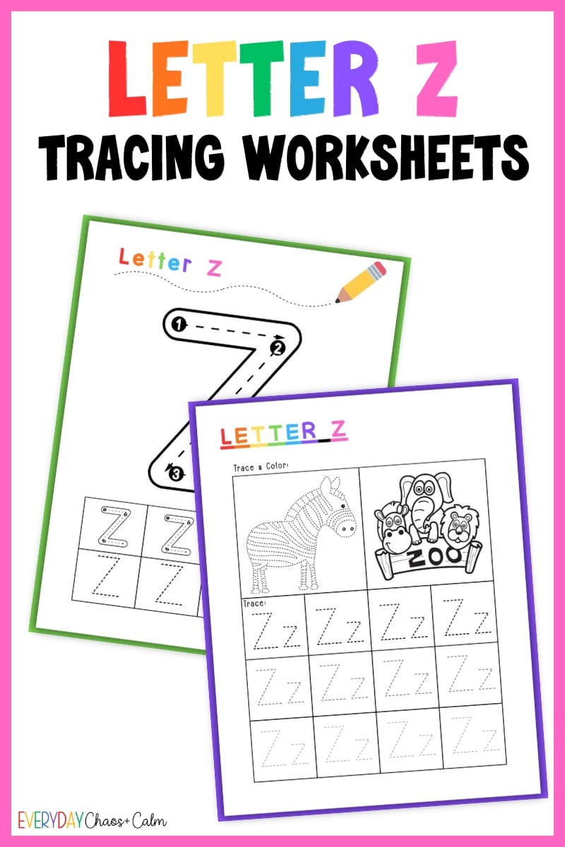 printable letter z tracing worksheets
