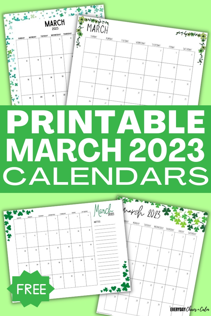 printable march 2023 calendars