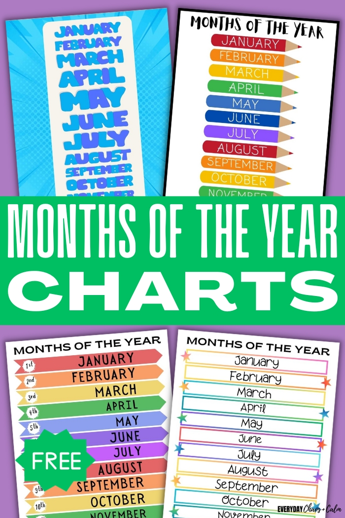 printable months of the year chart