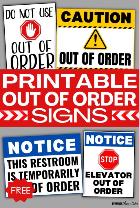 Free Printable Out Of Order Signs