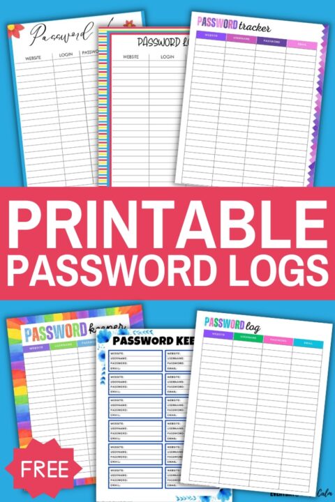 Free Printable Password Logs