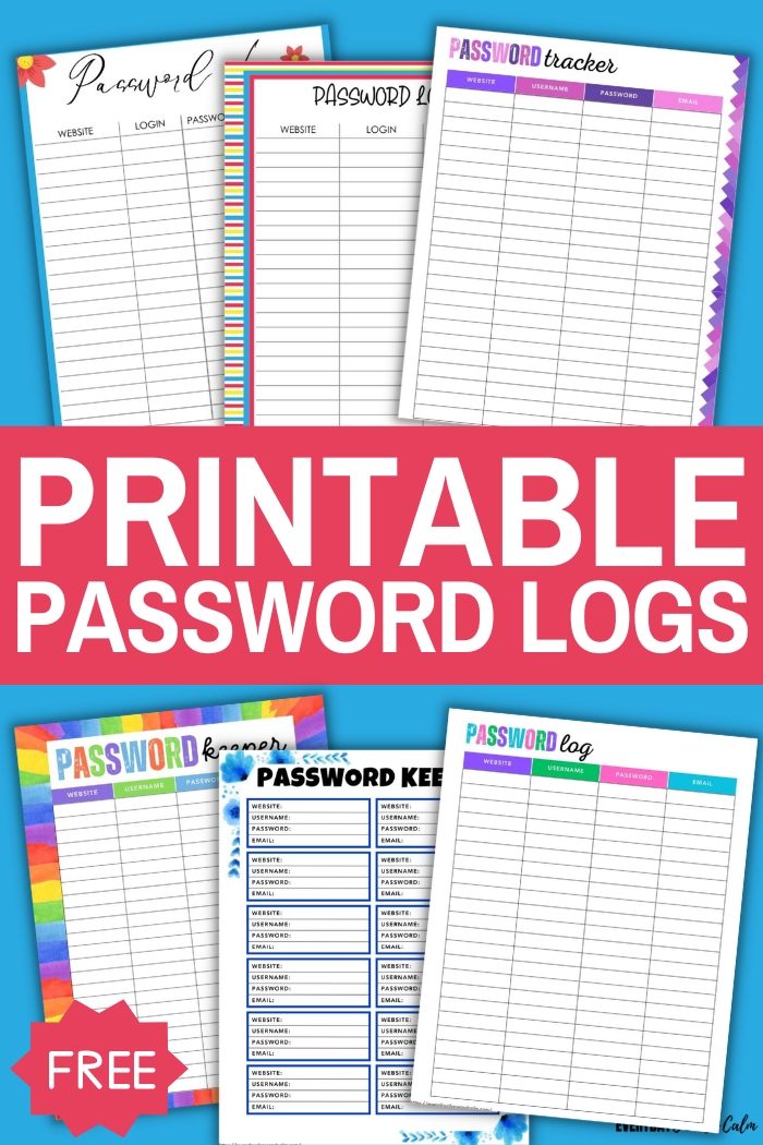 printable password logs