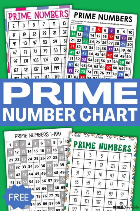 Free Printable Prime Number Charts