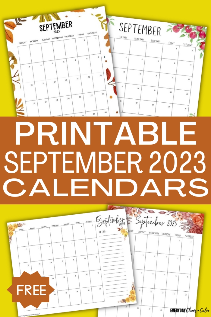 printable September 2023 calendars