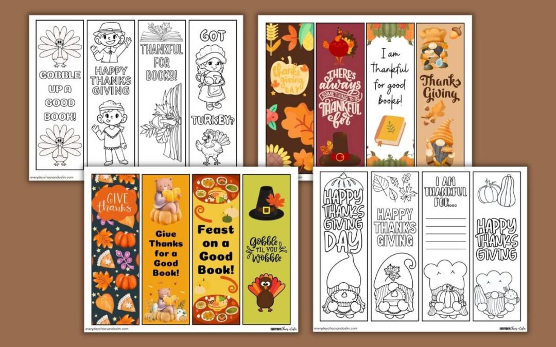 16 Free Printable Thanksgiving Bookmarks (PDF Download)