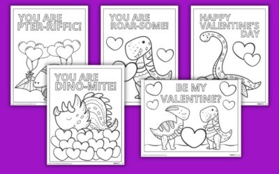 Free Printable Dinosaur Valentine Coloring Pages