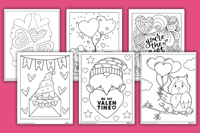 my first valentine coloring pages