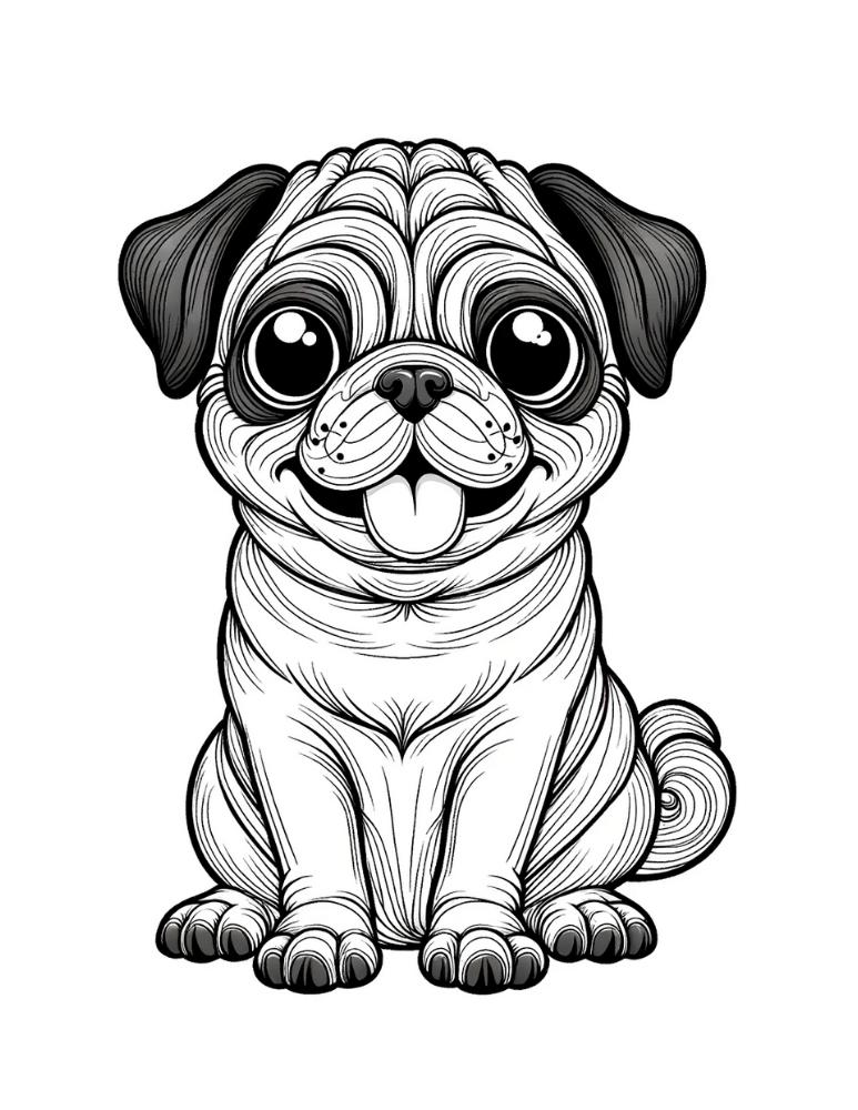 puppy coloring page, PDF, instant download, kids