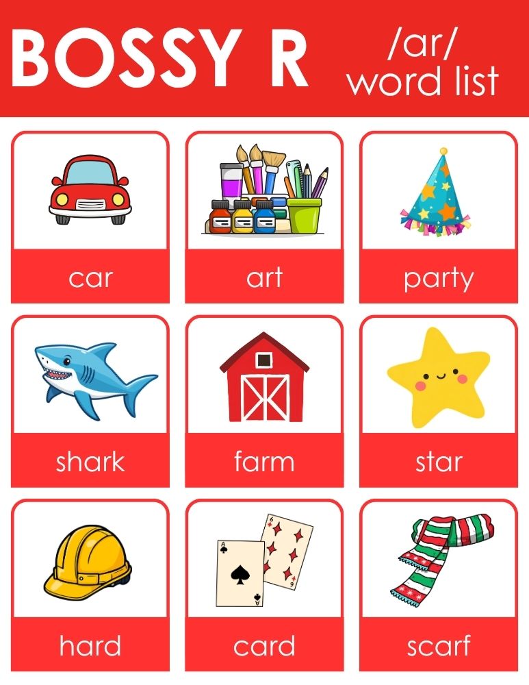 ar sound r controlled anchor charts, bossy r AR phonics chart, reading classroom poster, PDF, instant download
