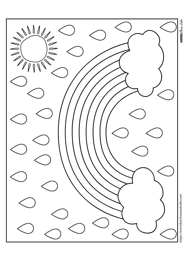 Rainbow Coloring Page #1 Free printable rainbow coloring pages, pdf, for kids, print, download.