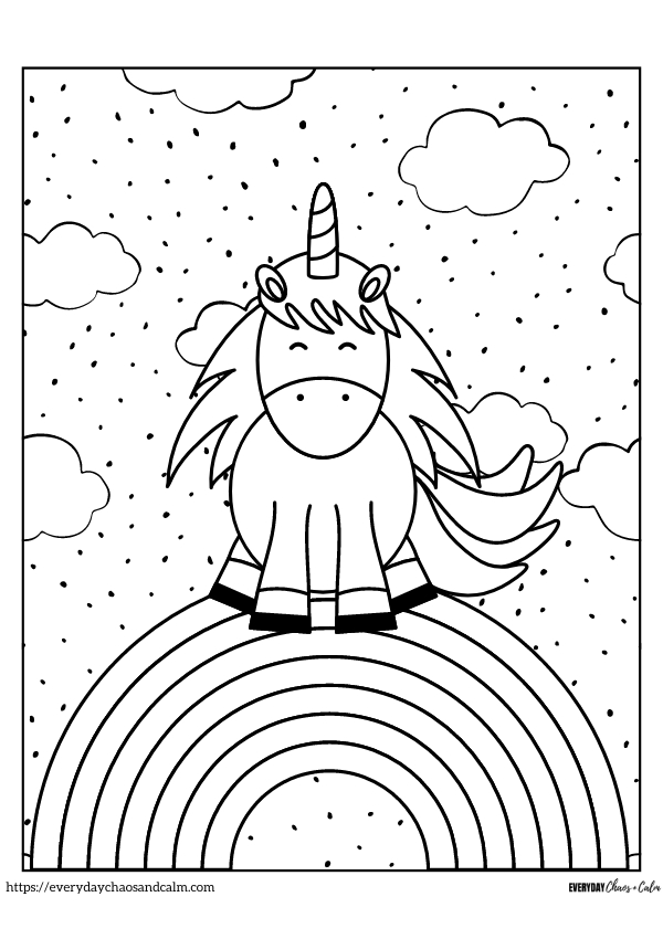 Rainbow Coloring Page #4 Free printable rainbow coloring pages, pdf, for kids, print, download.