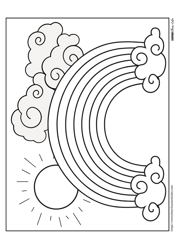 Rainbow Coloring Page #7 Free printable rainbow coloring pages, pdf, for kids, print, download.