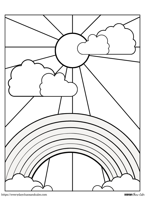 Rainbow Coloring Page #8 Free printable rainbow coloring pages, pdf, for kids, print, download.