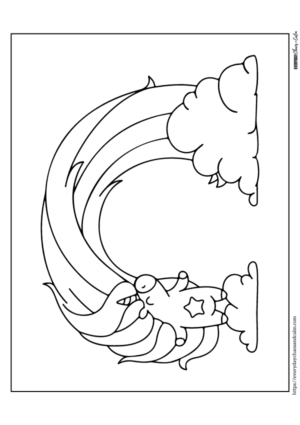 Rainbow Coloring Page #9 Free printable rainbow coloring pages, pdf, for kids, print, download.