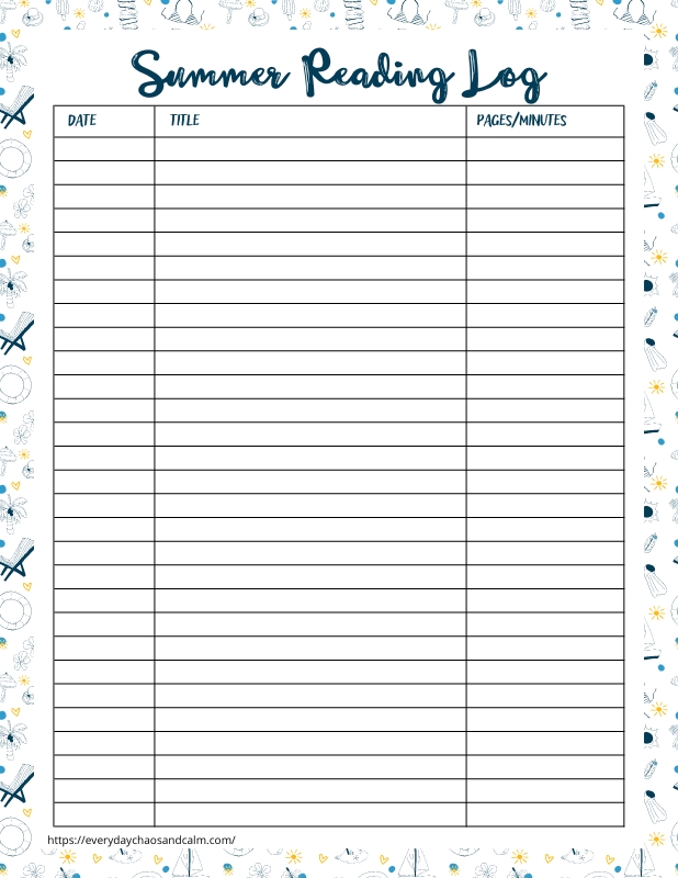 Free Printable Reading Logs For Kids And Adults