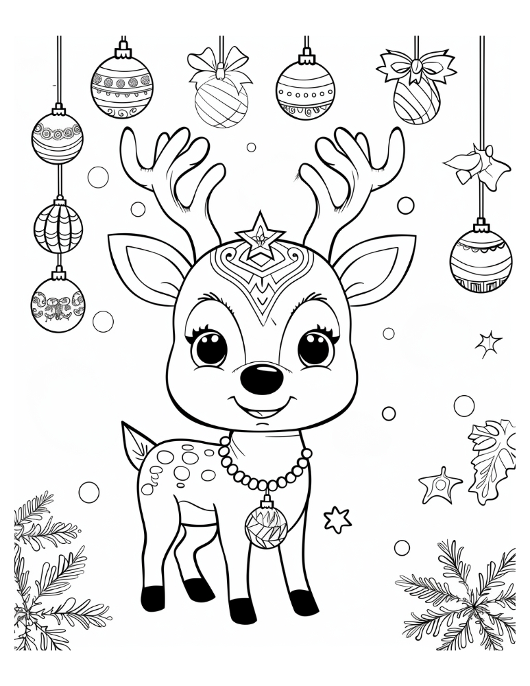 Free Printable Reindeer Coloring Pages For Kids