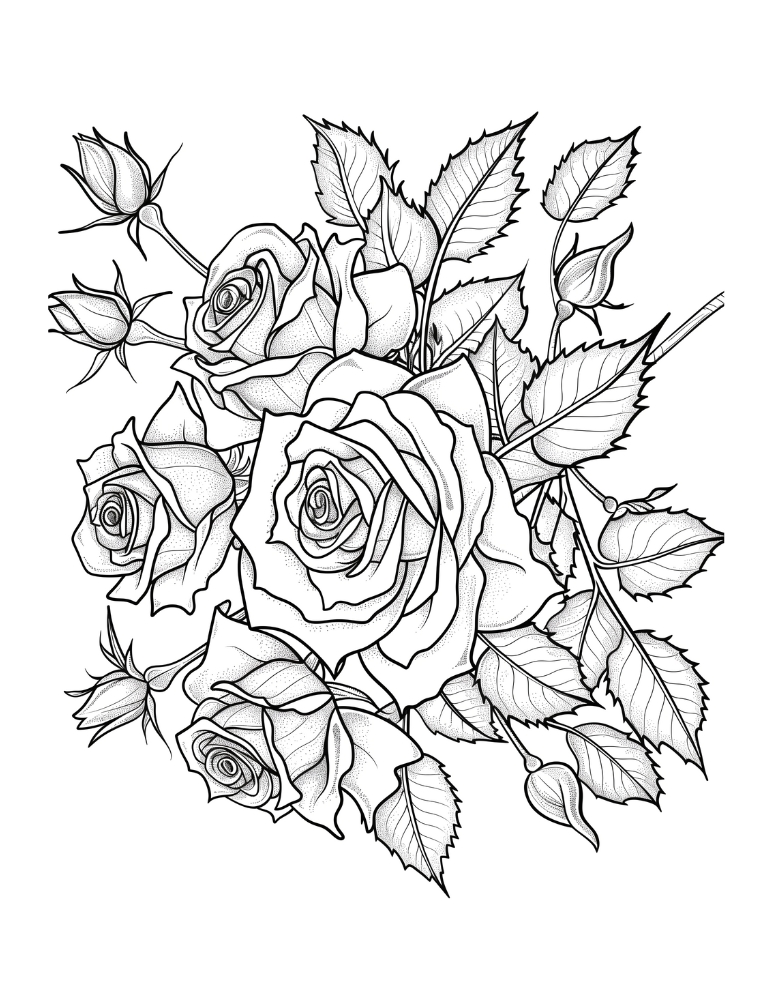 Free Printable Rose Coloring Pages