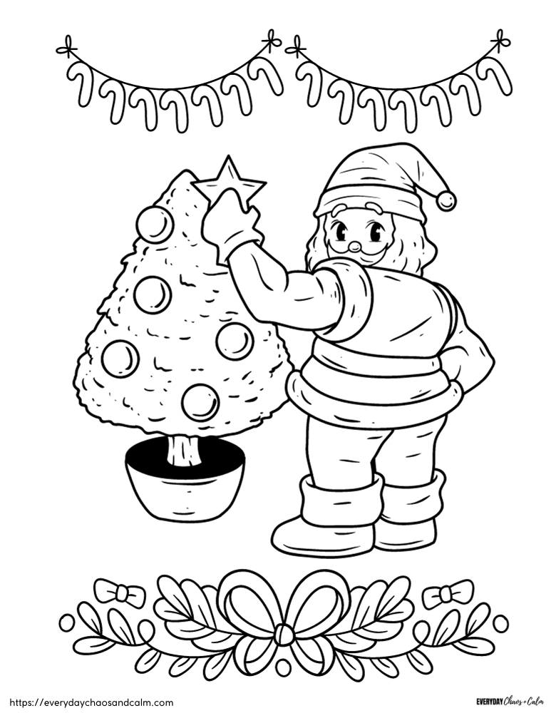printable CHristmas Santa coloring pages, PDF, instant download, kids, coloring page