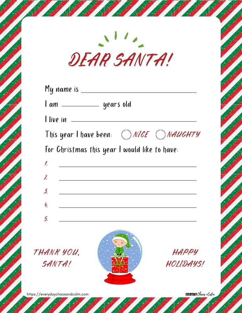 Free Printable Santa Letter Templates