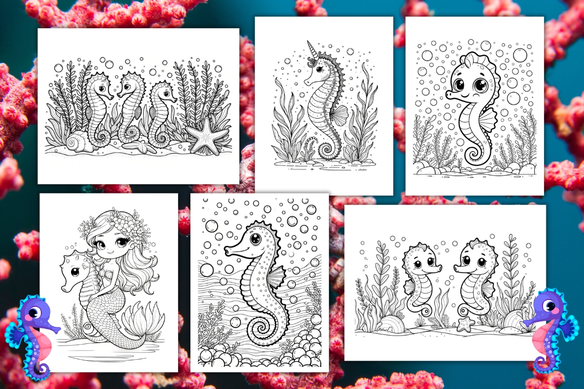 seahorse coloring pages