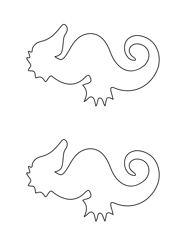 Printable Seahorse Stencil