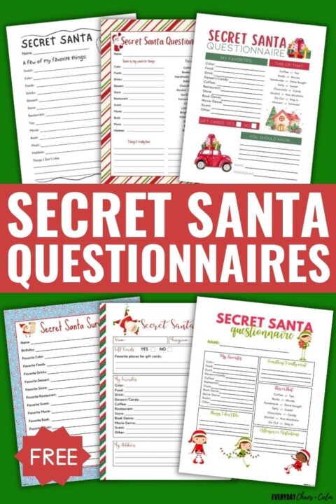 6 Free Printable Secret Santa Questionnaires 