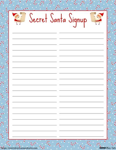 Printable secret Santa questionnaire free printable secret Santa survey, print, download
