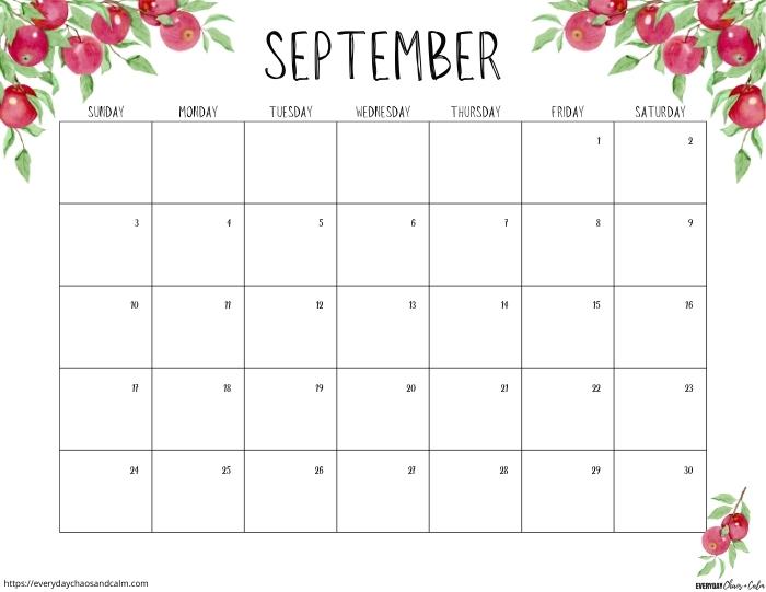 printable September 2023 calendar- sunday start