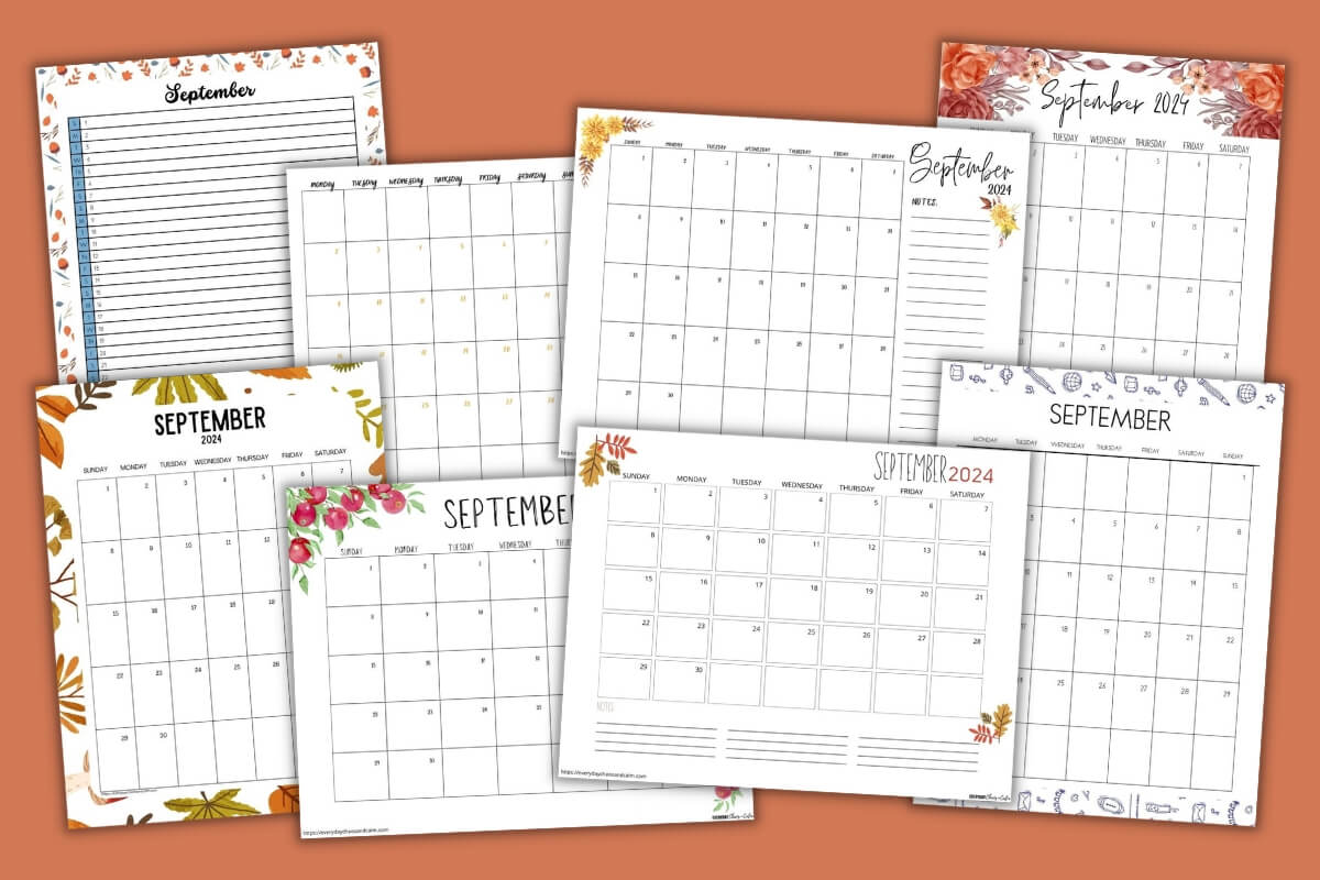 september 2024 calendars example pages