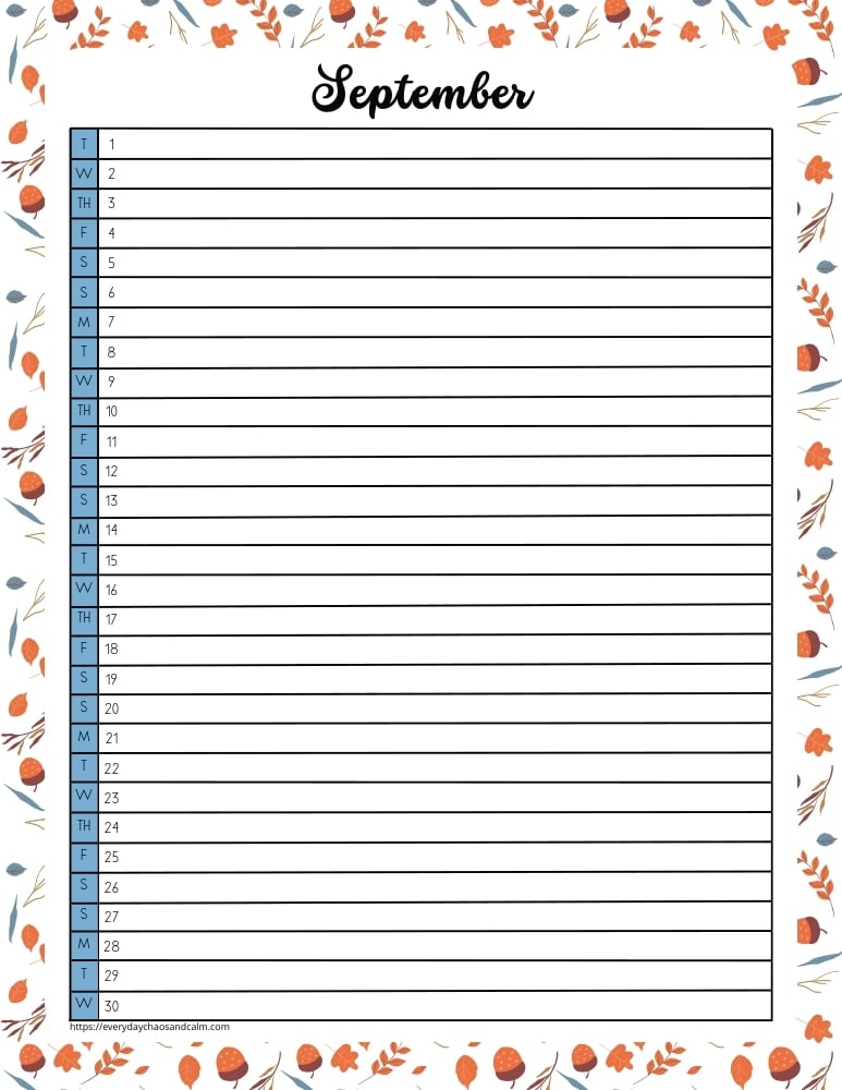 vertical printable September 2026