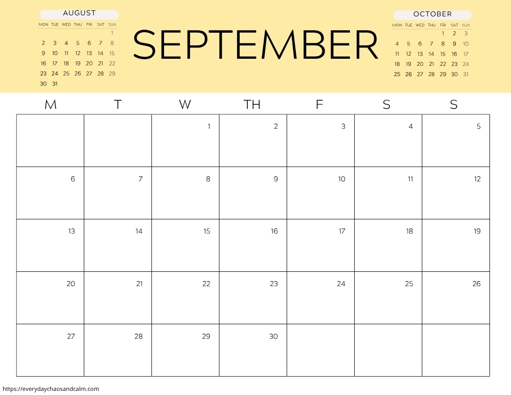 printable September 2027 calendar- monday start