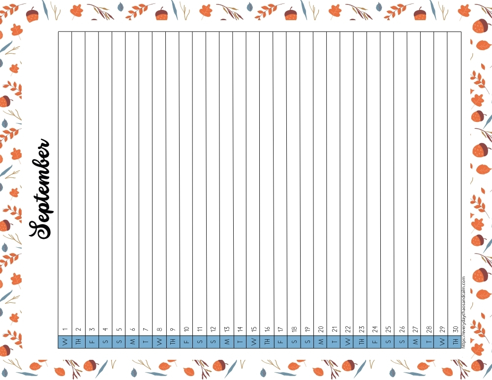 vertical printable September 2027 
