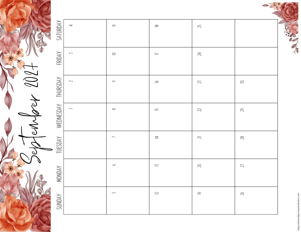 vertical printable September 2027 calendar- sunday start