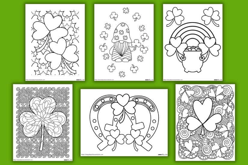 shamrock coloring pages examples