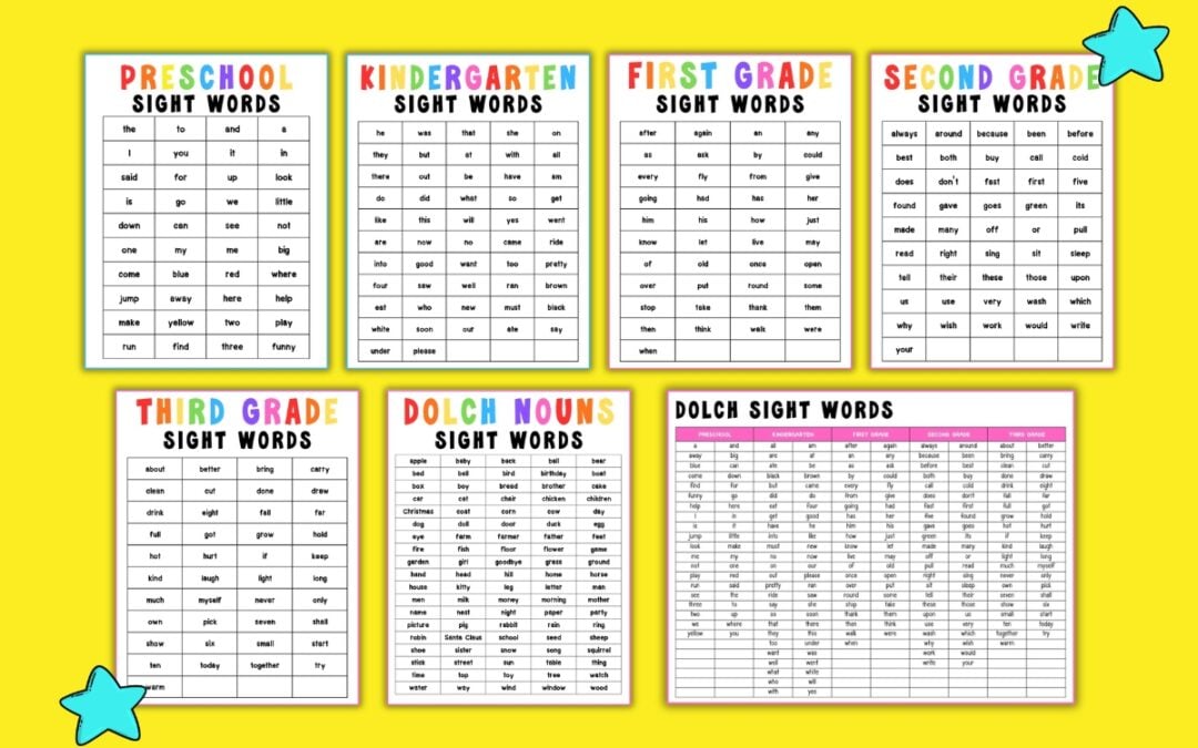 Printable Sight Word Lists