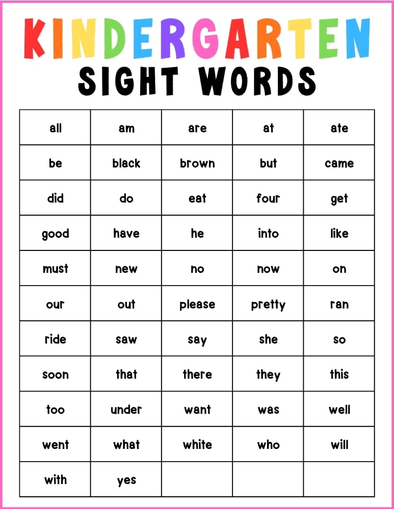 dolch sight word lists, reading, education printable, PDF, instant download, kids