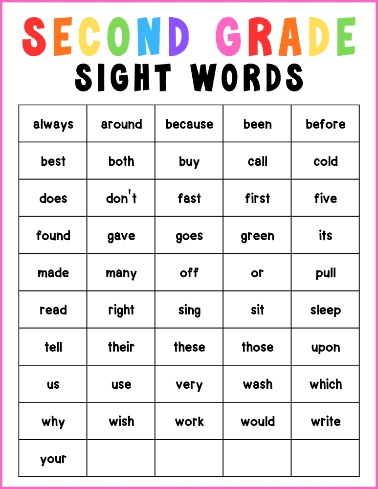 dolch sight word lists, reading, education printable, PDF, instant download, kids