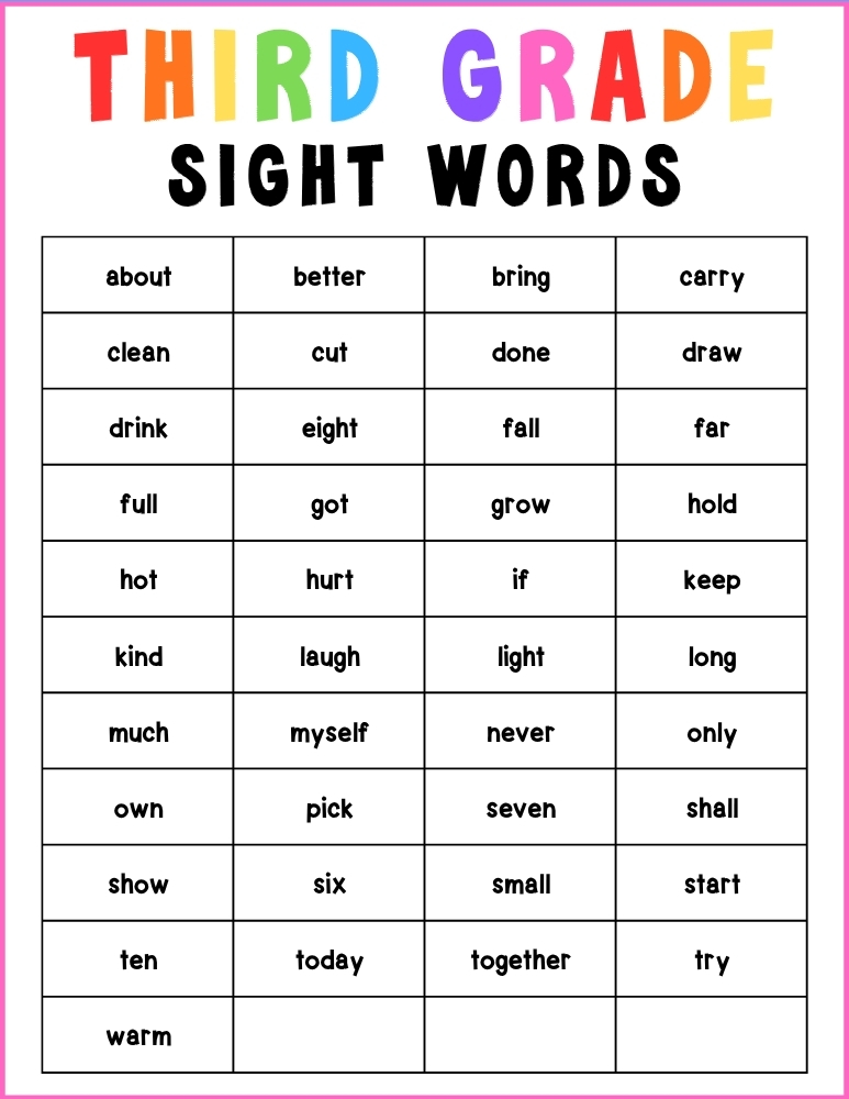 dolch sight word lists, reading, education printable, PDF, instant download, kids