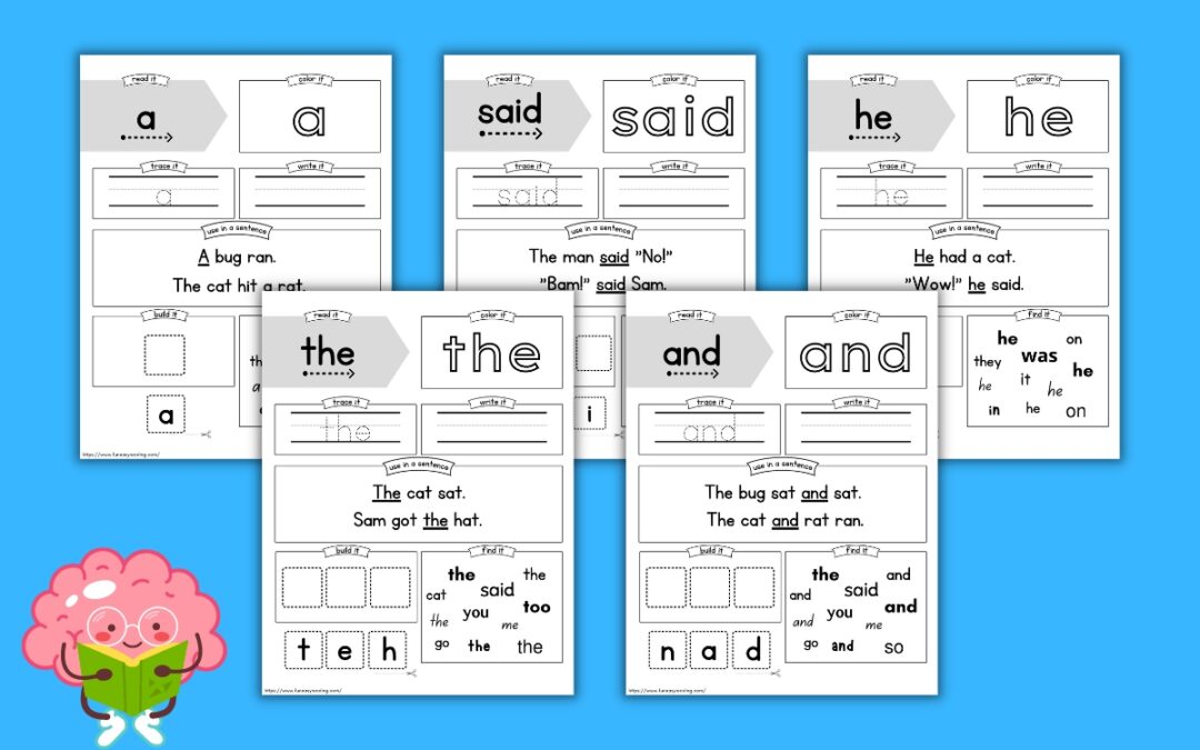 Free Sight Word Worksheets for Reading