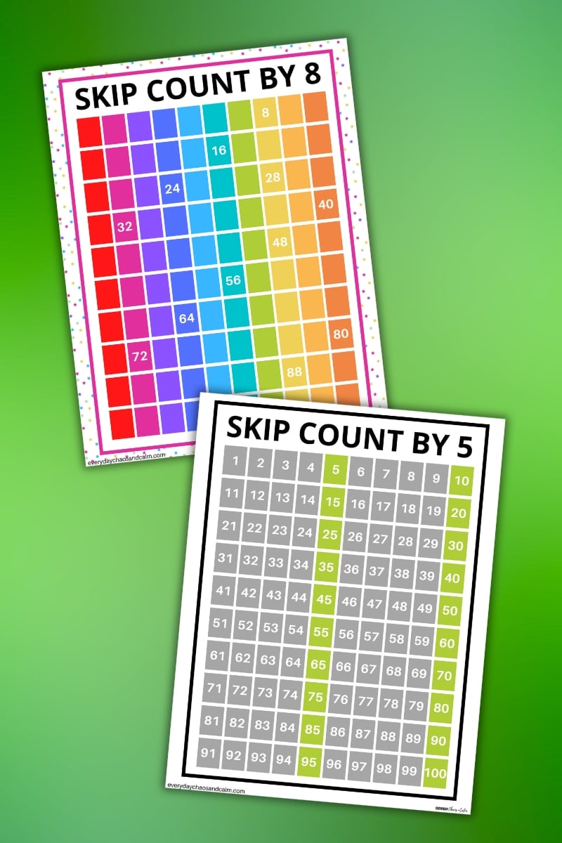 skip counting chart