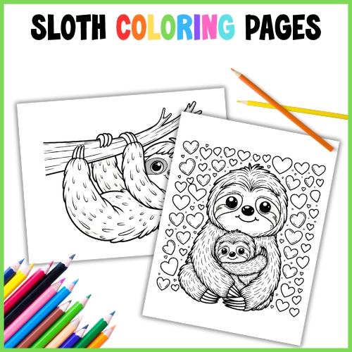 sloth coloring pages