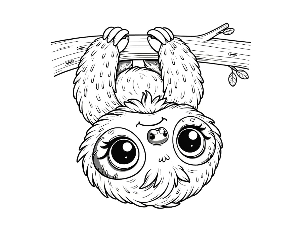 Free Sloth Coloring Pages For Kids