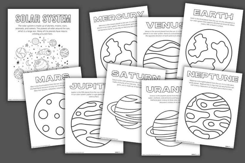 printable picture of planets orbiting around sun and the other it